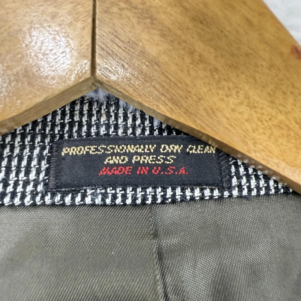 Andover Reed Mens Wool Blend Blazer Size 43R Gray Houndstooth‎ Sport Coat USA